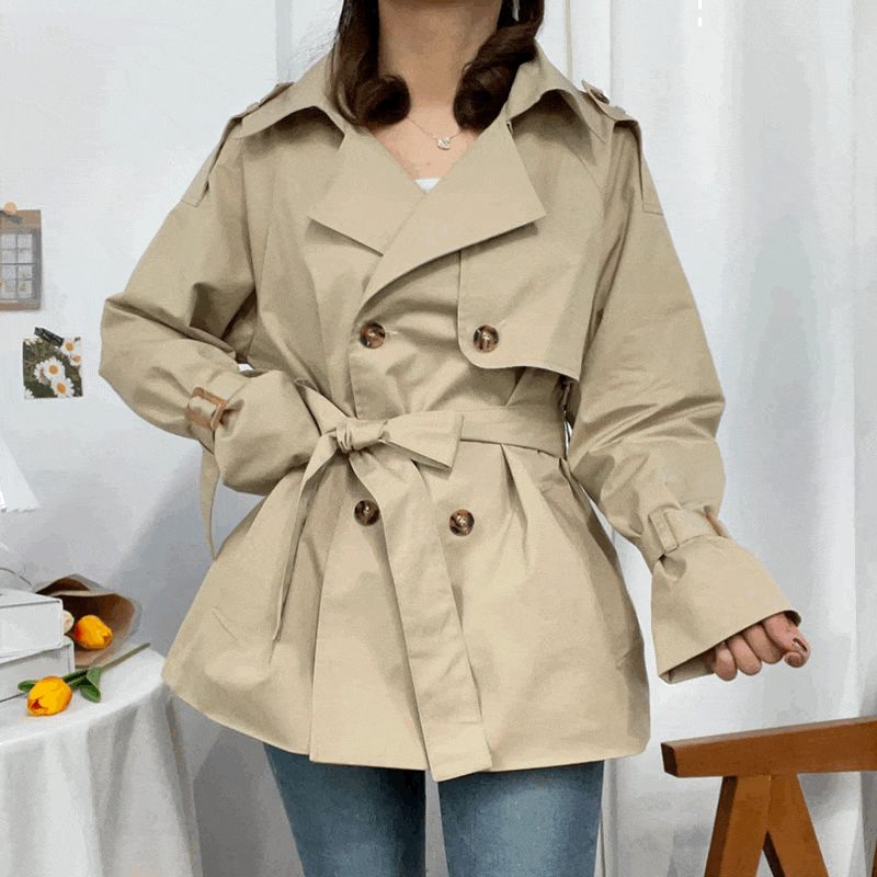 [모델소장/고퀄리티] 비비 숏 바바리 트렌치 코트 자켓 - coat (3 colors)