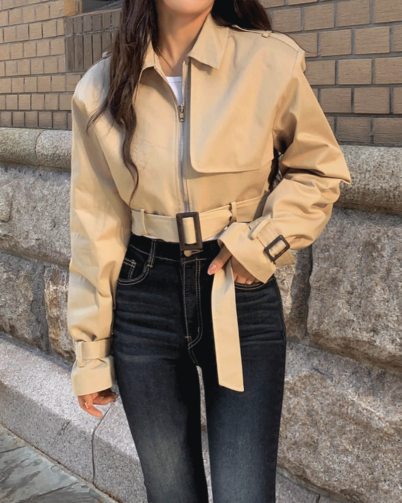 에디 크롭 숏 트렌치 코트 자켓(3 colors)